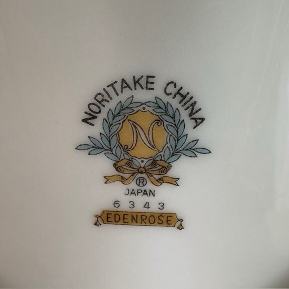 Noritake Edenrose 2 Fruit/Dessert (Sauce) Bowls Gray/Pink/White Roses VTG - Picture 2 of 13